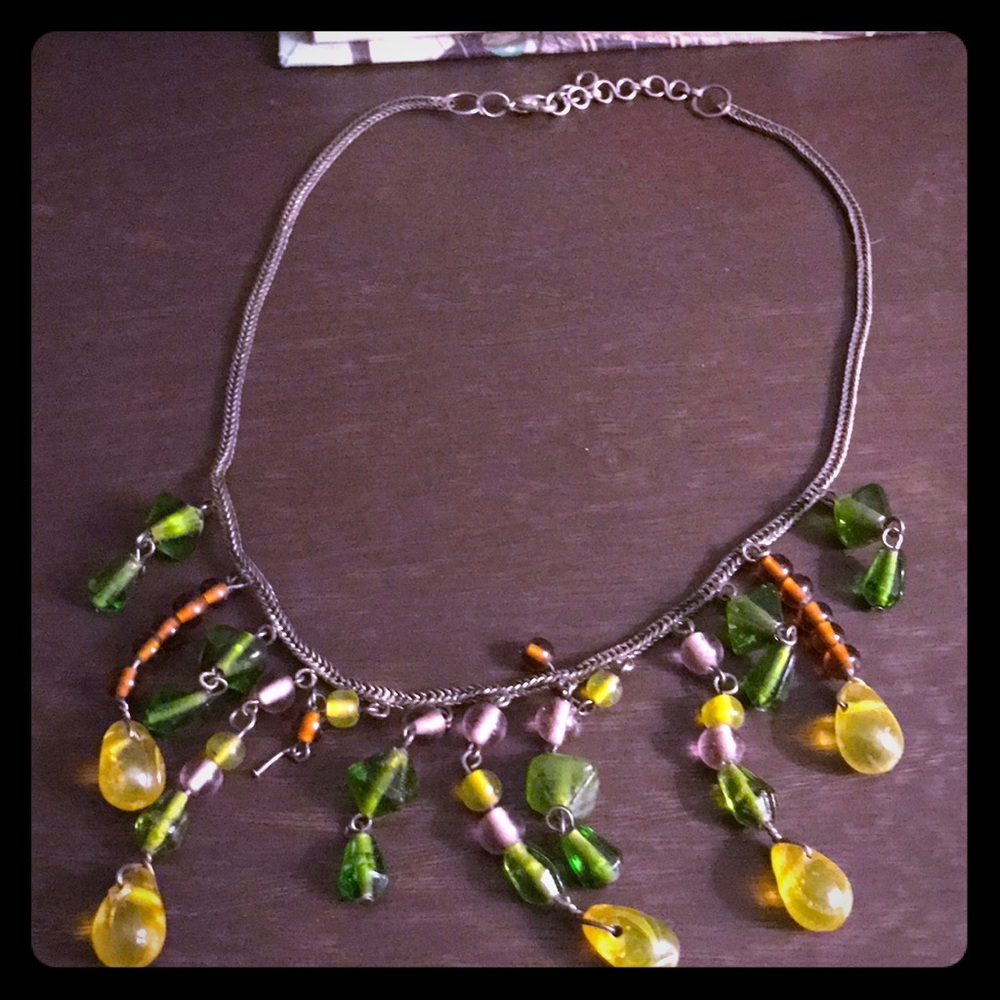 Antique glass necklace